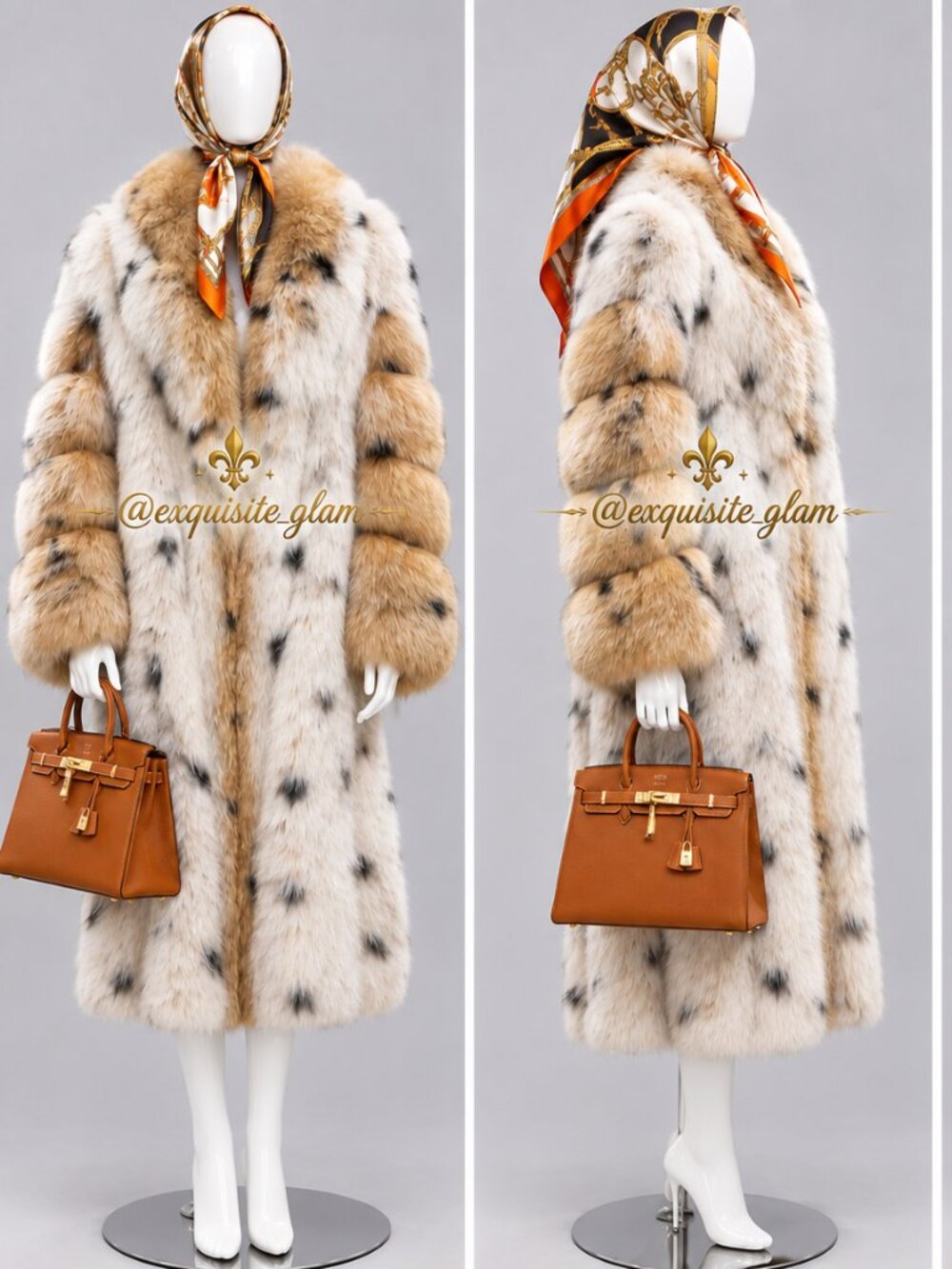 Luxurious Jacket Coat Genuine Real Fur Runway Stylish Glamour Stroller Vest Cape